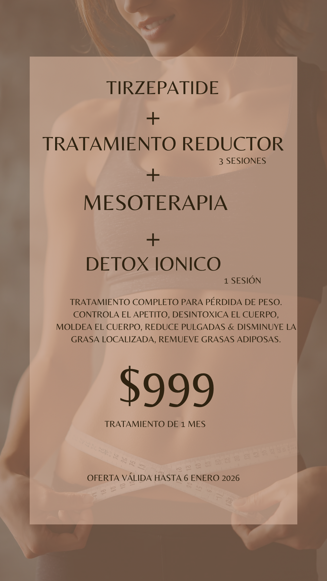 Tirzepatide, Tratamiento reductor, Mesoterapia & detox ionico