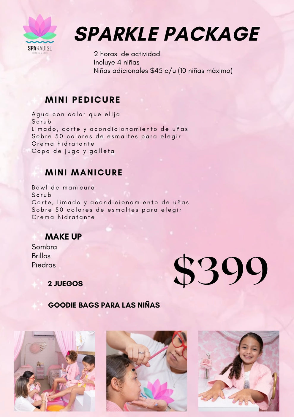 SPARKLE PACKAGE $399 – Sparadise